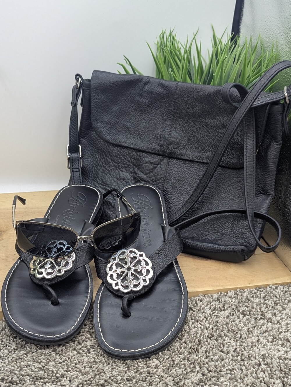 Brighton Alice Sandals Women's Size 7 + Brighton Sunglasses + Trina Atwood Bag